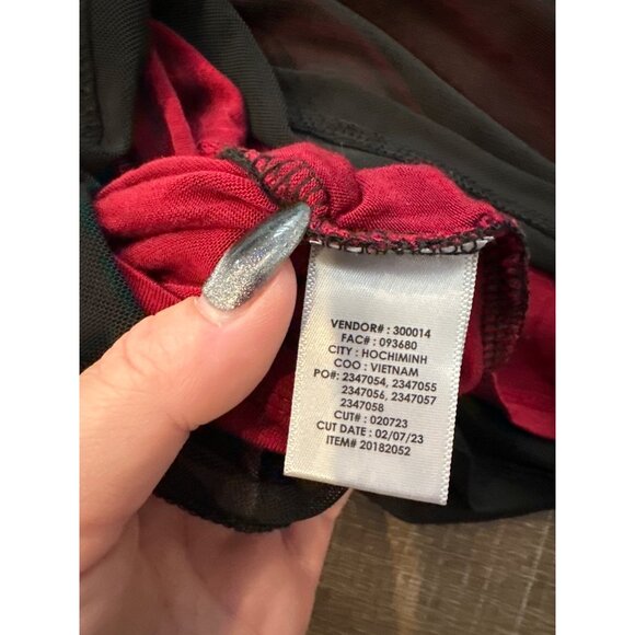 Women Size XL Black Red Cami Tank Top Spaghetti Strap Lingerie Sleepwear Casual - Picture 7 of 8